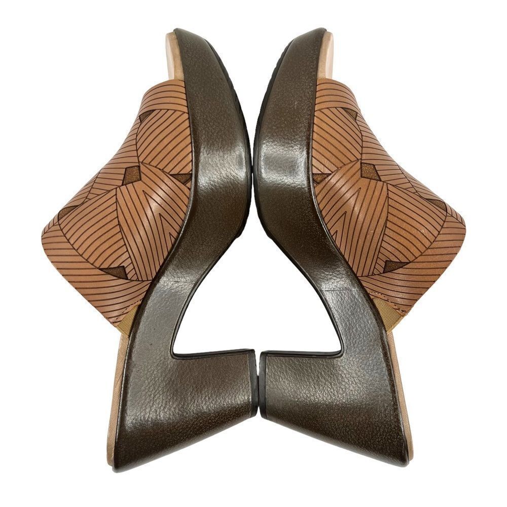 MUNRO the Marisa Leather Mules in Tan and Brown Women's Size 7 M - Picture 5 of 10